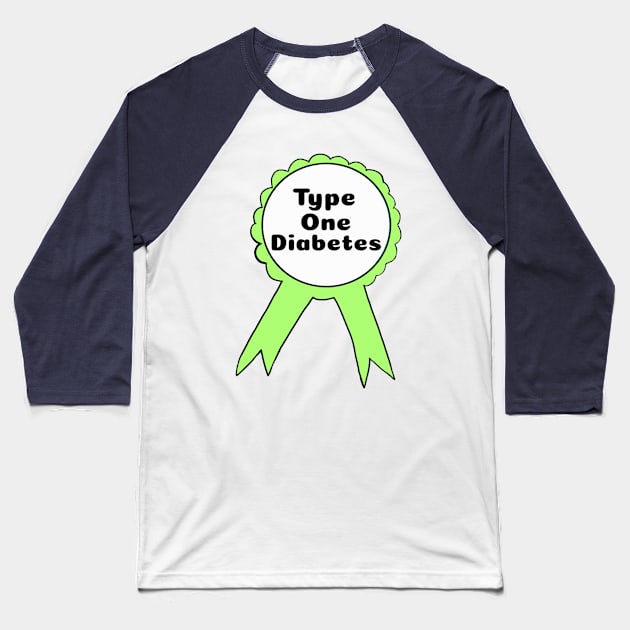 T1D Ribbon - Lime Green Baseball T-Shirt by CatGirl101